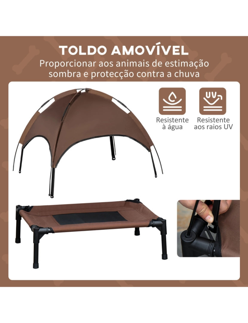 imagem de Cama Elevada Cães 76x61x73cm cor marrom D04-058CF6