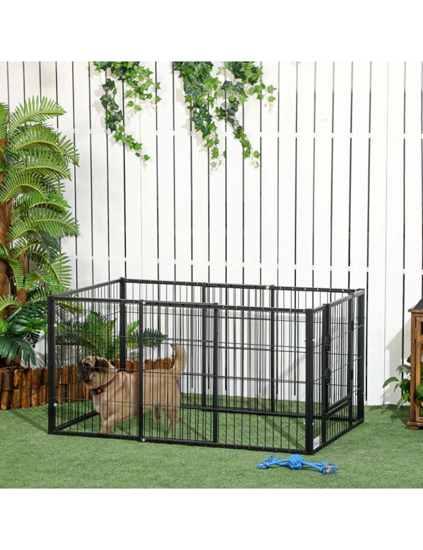 imagem de Parque para Cães 82,5-150x79x61cm cor preto D06-182V00BK2