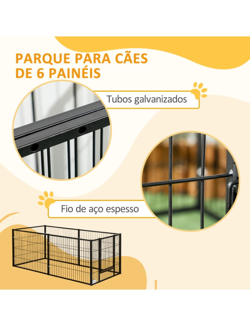 imagem de Parque para Cães 82,5-150x79x61cm cor preto D06-182V00BK7