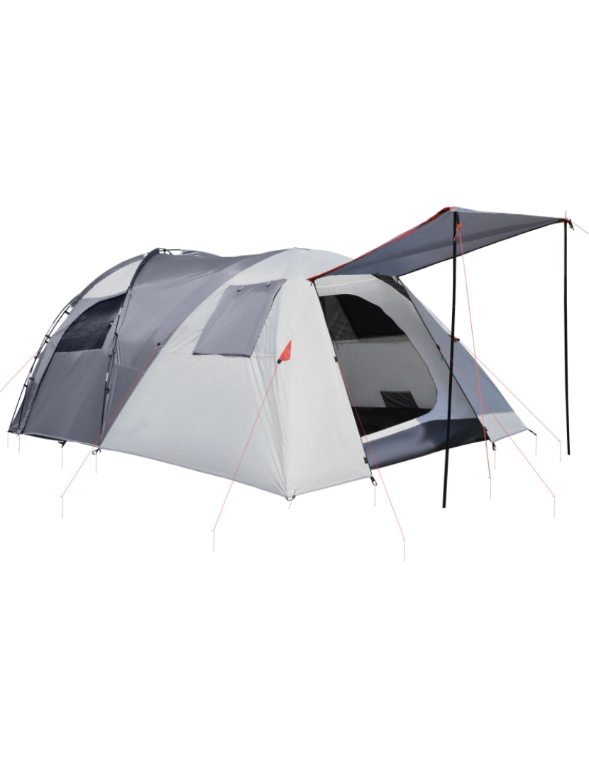Outsunny - Tenda de Campismo 490x250x185cm cor cinzento A20-300V00CG