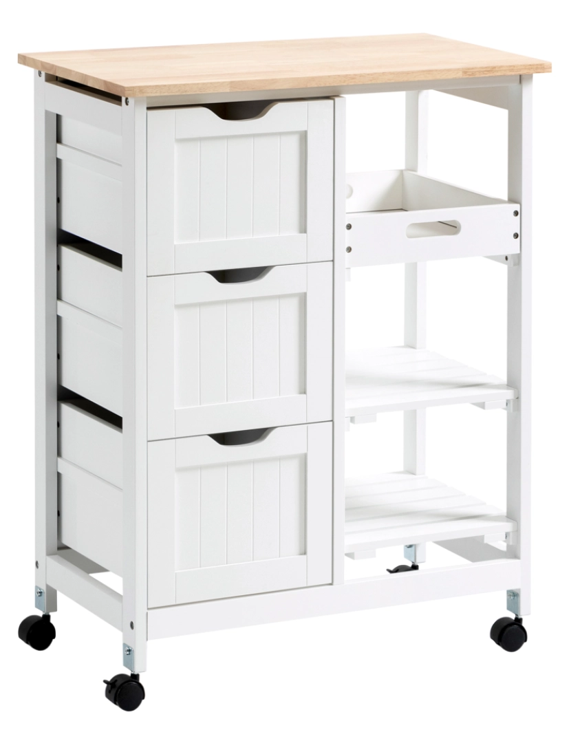 imagem de Carrinho de Cozinha 67x37x85.5cm cor branco 801-2131