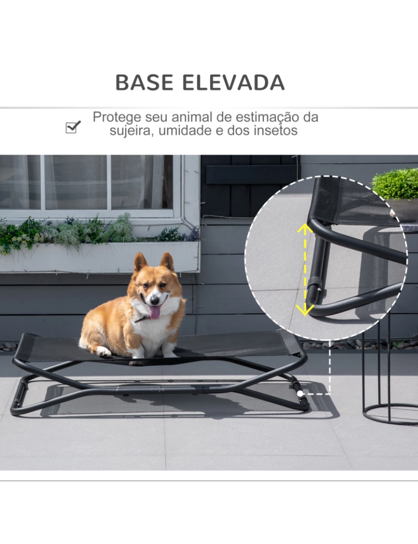 imagem de Cama Elevada para Cães 111x65,5x19cm cor preto D04-216V014