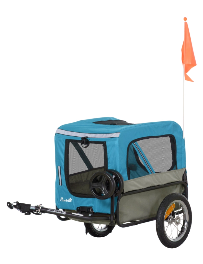 imagem de Reboque de Bicicleta para Cães 129x55.5x92cm cor azul D00-143BU1