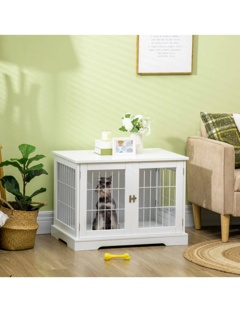 imagem de Gaiola para Cães 76x54.5x56cm cor branco D02-121V00WT2