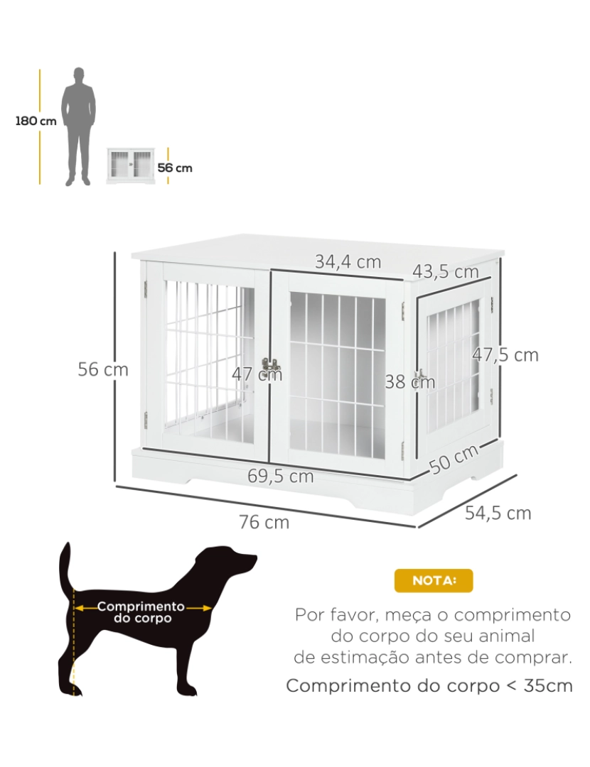 imagem de Gaiola para Cães 76x54.5x56cm cor branco D02-121V00WT3