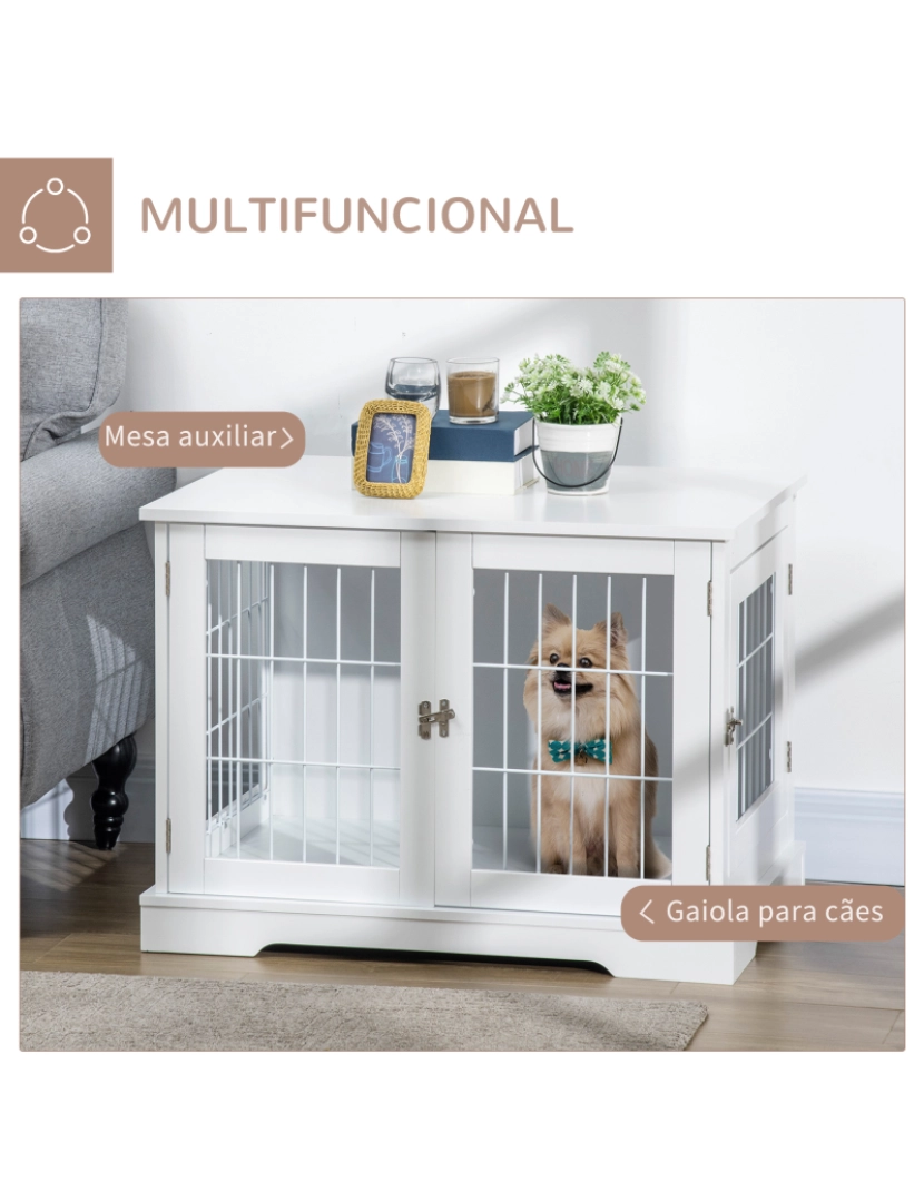 imagem de Gaiola para Cães 76x54.5x56cm cor branco D02-121V00WT4