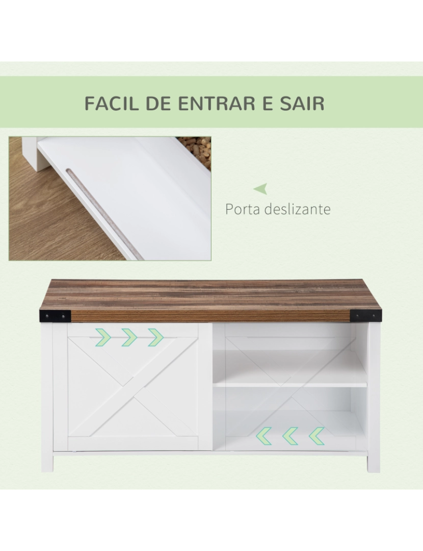 imagem de Casa para Gatos 109x51x52cm cor branco e madeira D31-044WT6