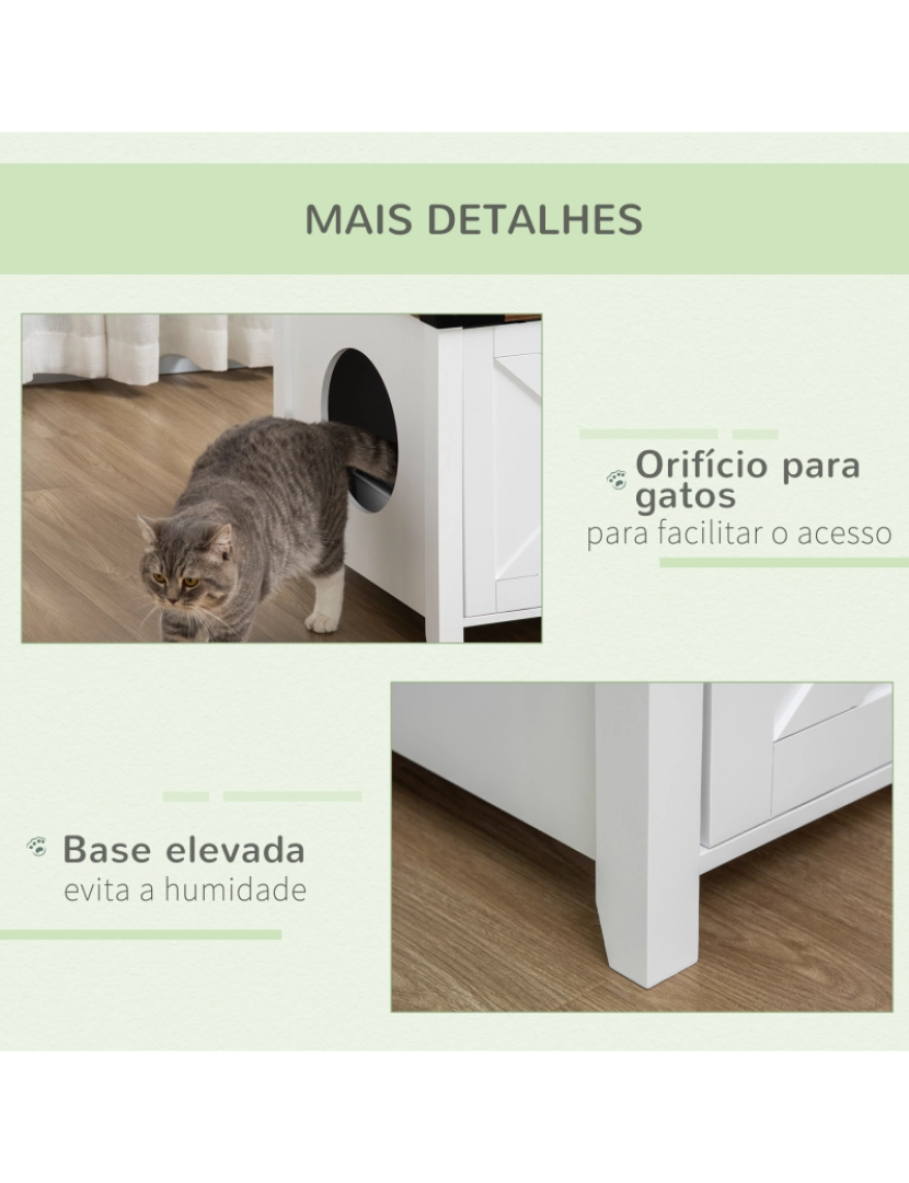 imagem de Casa para Gatos 109x51x52cm cor branco e madeira D31-044WT7