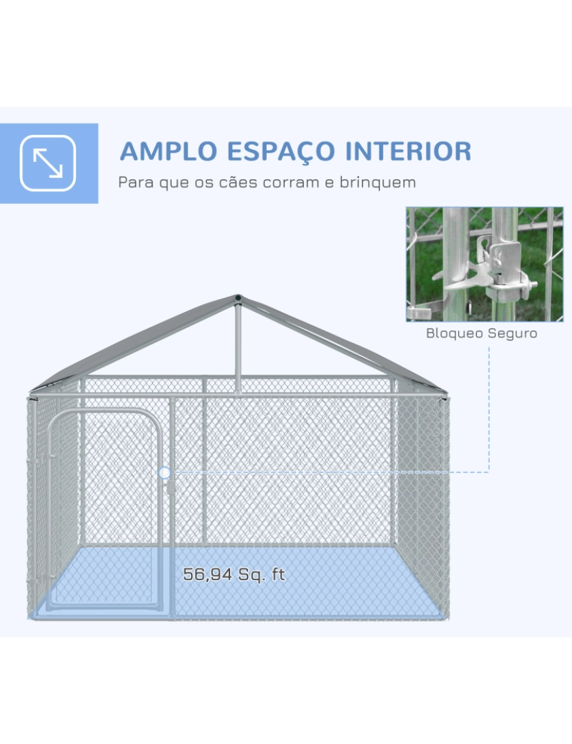 imagem de Canil para Cães 230x230x175cm cor prata D02-038V014