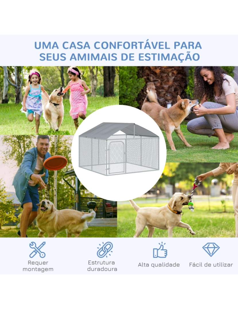 imagem de Canil para Cães 230x230x175cm cor prata D02-038V017