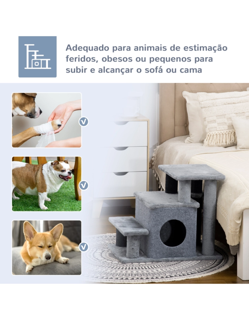 imagem de Escada para Gatos 60x40x66cm cor cinzento D06-160V00GY7