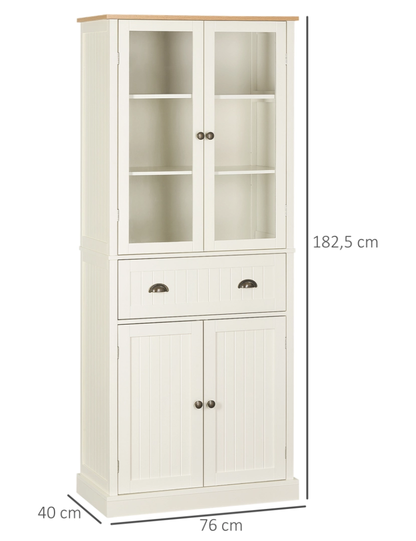 imagem de Armário de Cozinha 76x40x182.5cm cor branco 835-602WT3