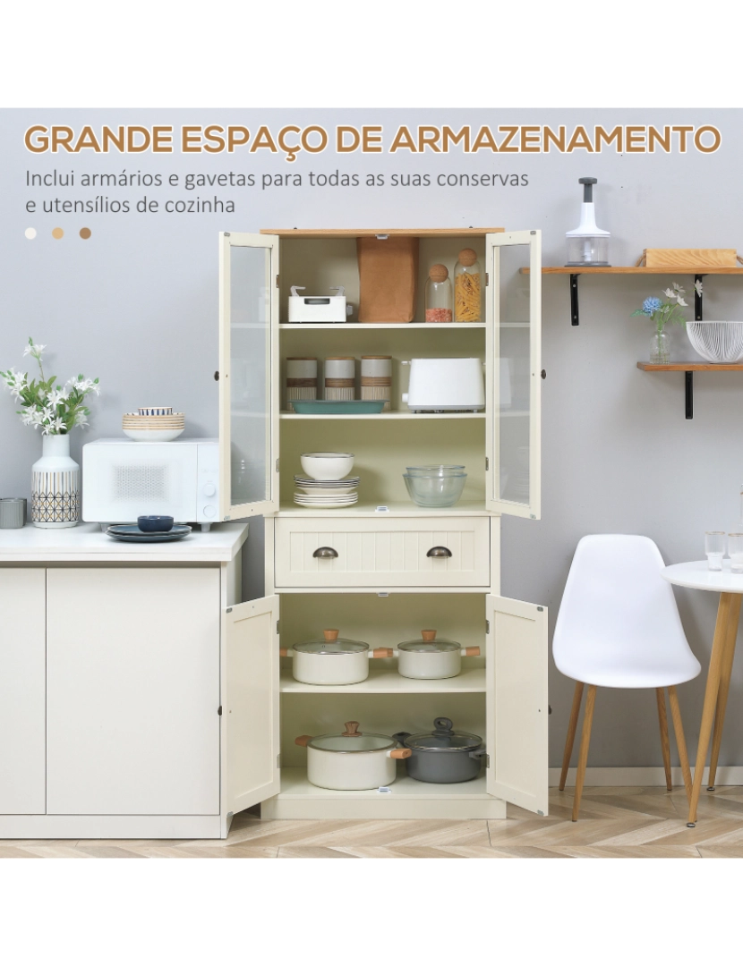 imagem de Armário de Cozinha 76x40x182.5cm cor branco 835-602WT4