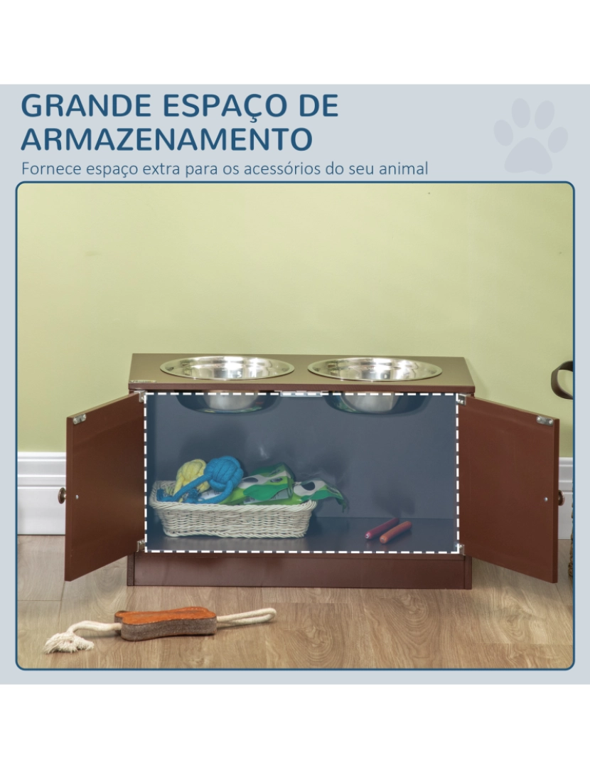 imagem de Comedouro Elevado Cães 60x30x35.5cm cor marrom D08-040V00BN5