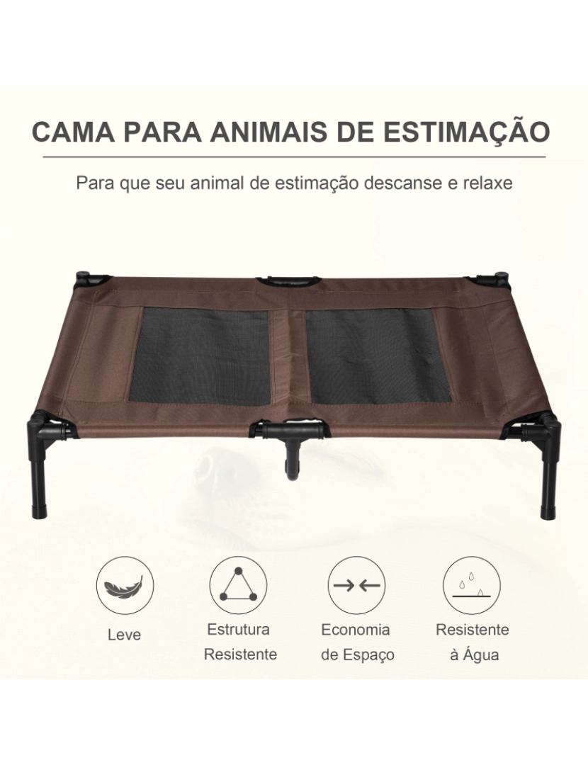 imagem de Cama Elevada para Cães 91.5x76.2x18cm cor marrom D04-0334