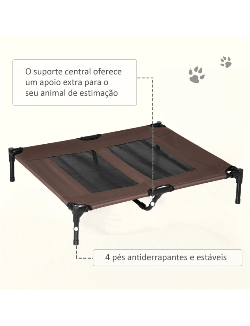 imagem de Cama Elevada para Cães 91.5x76.2x18cm cor marrom D04-0337