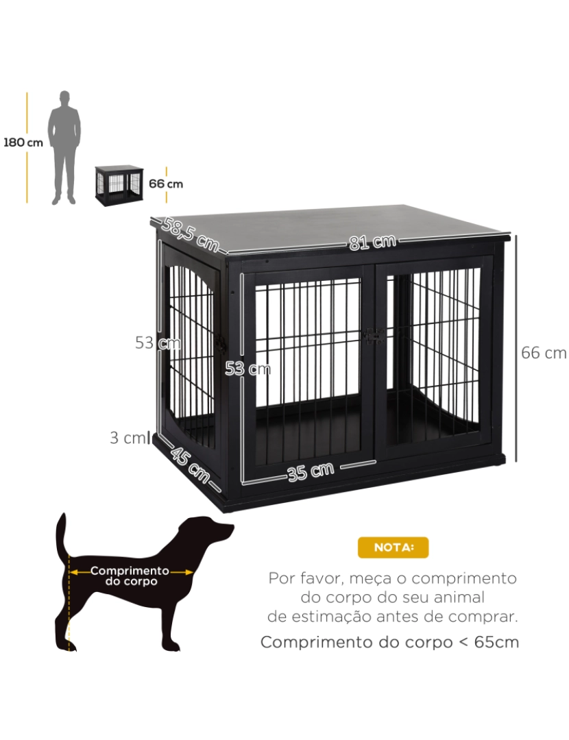 imagem de Gaiola para Cães 81x58,5x66cm cor preto D02-040BK3