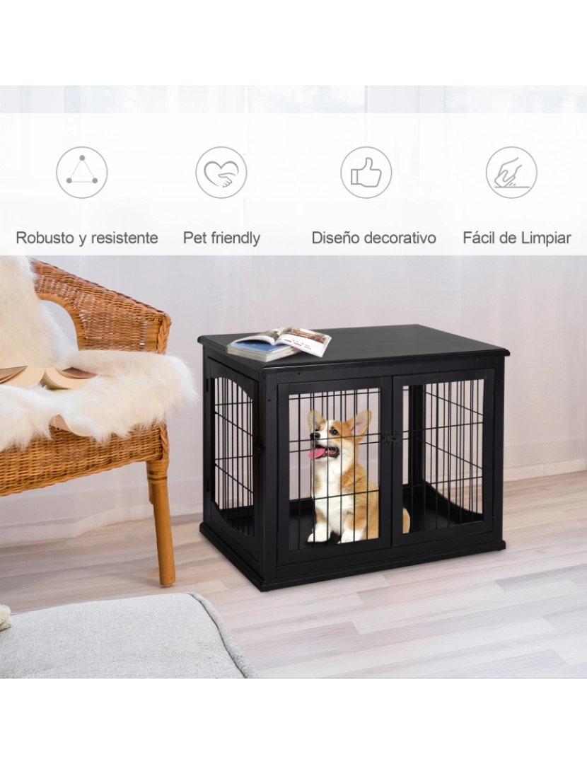 imagem de Gaiola para Cães 81x58,5x66cm cor preto D02-040BK5