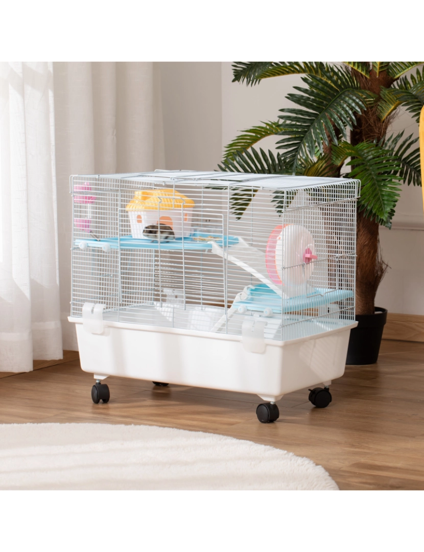 imagem de Gaiola para Hamster 60x35x47cm cor branco D51-2412