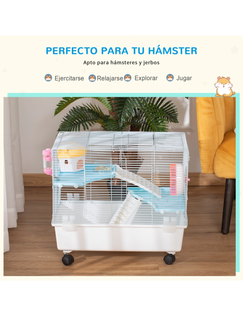 imagem de Gaiola para Hamster 60x35x47cm cor branco D51-2414