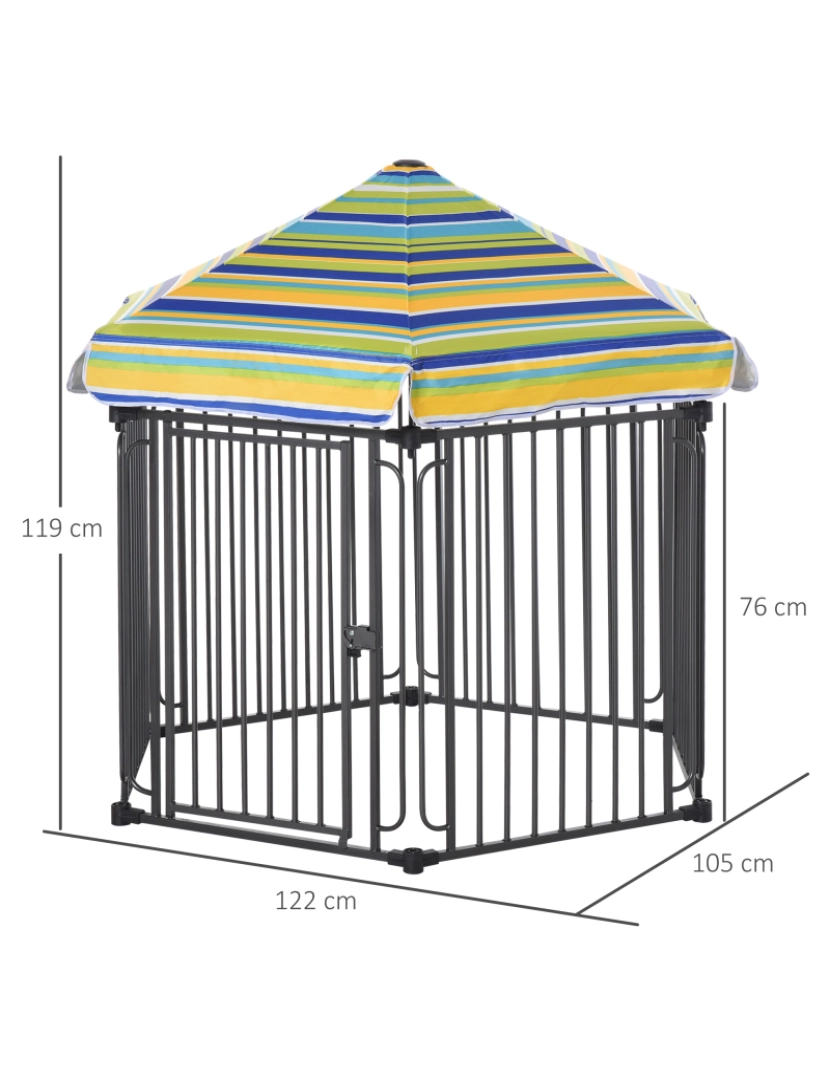 imagem de Parque para Animais de Estimação 122x105x119cm cor preto D02-0623