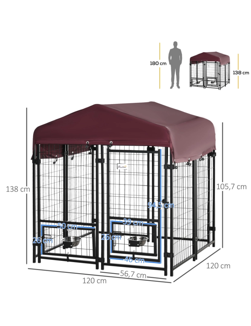 imagem de Parque para Animais de Estimação 120x120x138cm cor preto D02-0943