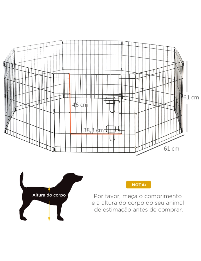 imagem de Parque para Cães 61x61cm cor preto D06-0193