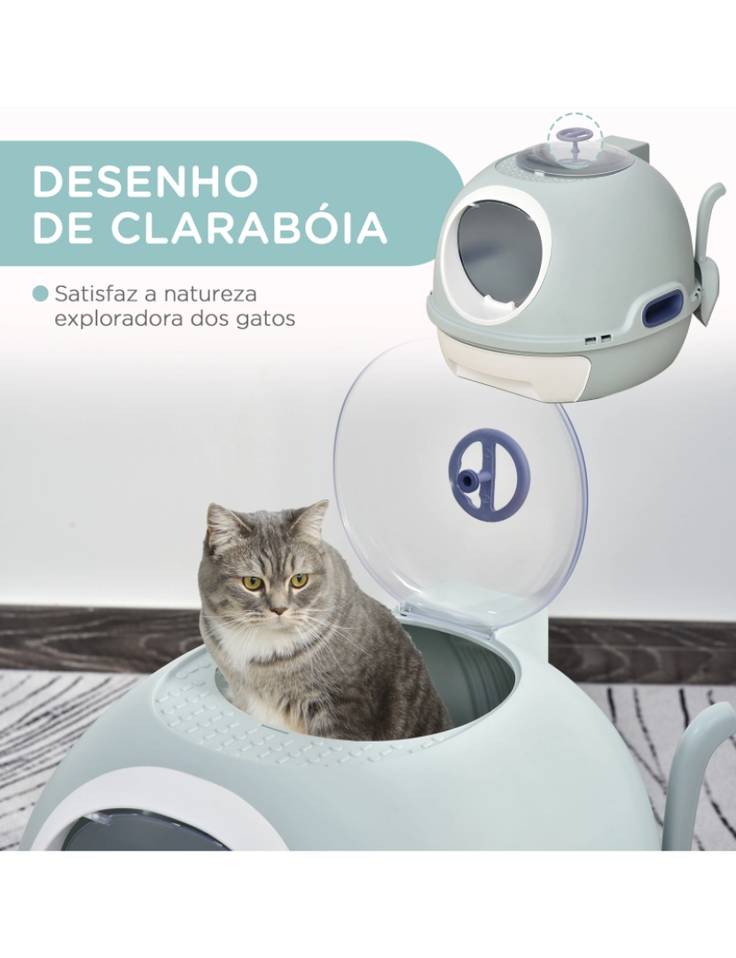 imagem de Caixa de Areia para Gatos 47x55x44cm cor azul D31-012BU5