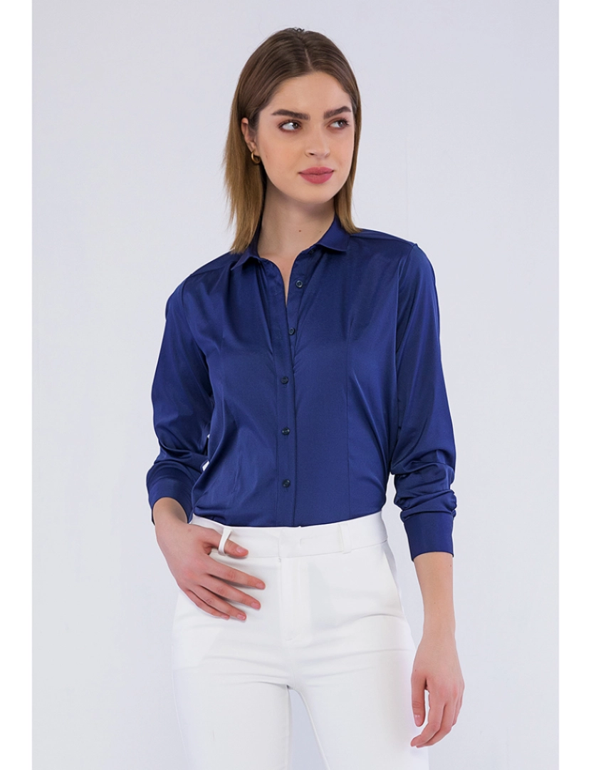Basics&More - Camisa Senhora Azul marinho 
