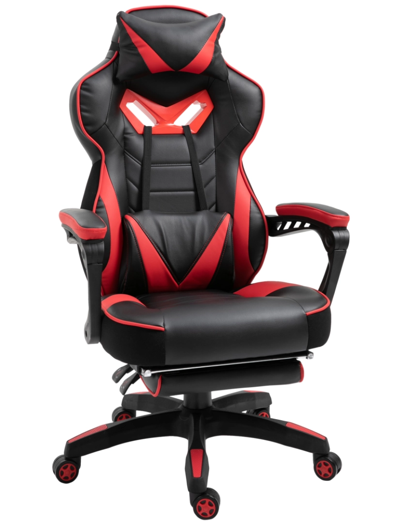 imagem de Cadeira de gaming 65cmx70cmx118.5-126.5cm cor vermelho e preto 921-237RD1