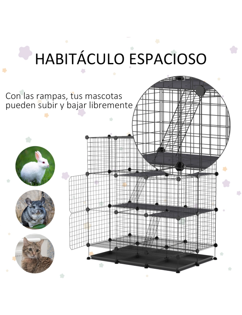 imagem de Recinto para Animais 111x75x119cm cor preto D51-1635