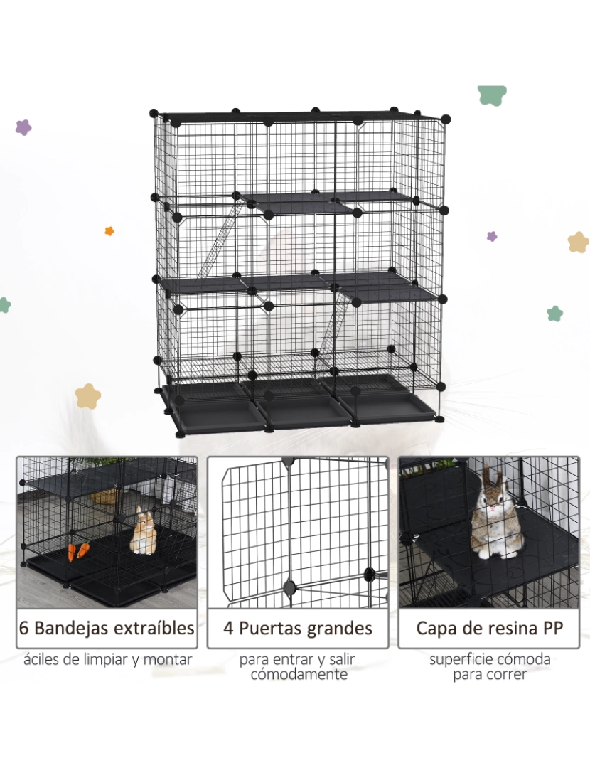 imagem de Recinto para Animais 111x75x119cm cor preto D51-1636