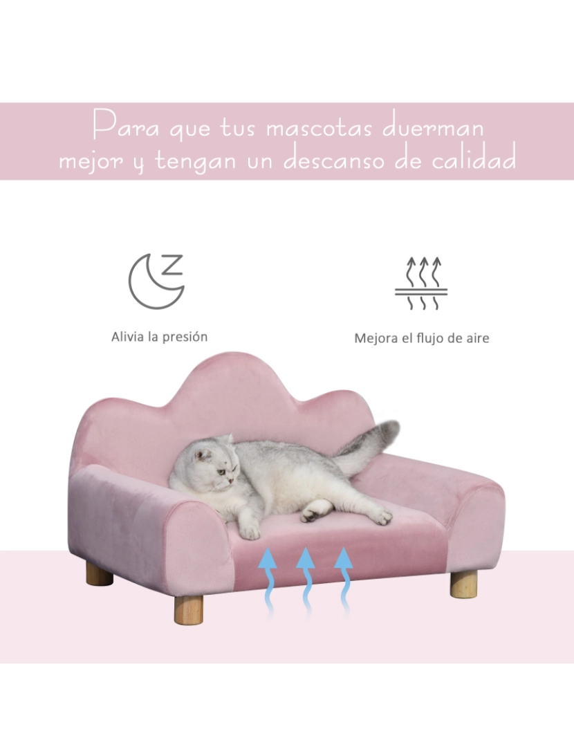 imagem de Sofá para animal de estimação 63cmx43cmx40cm cor rosa D04-1477