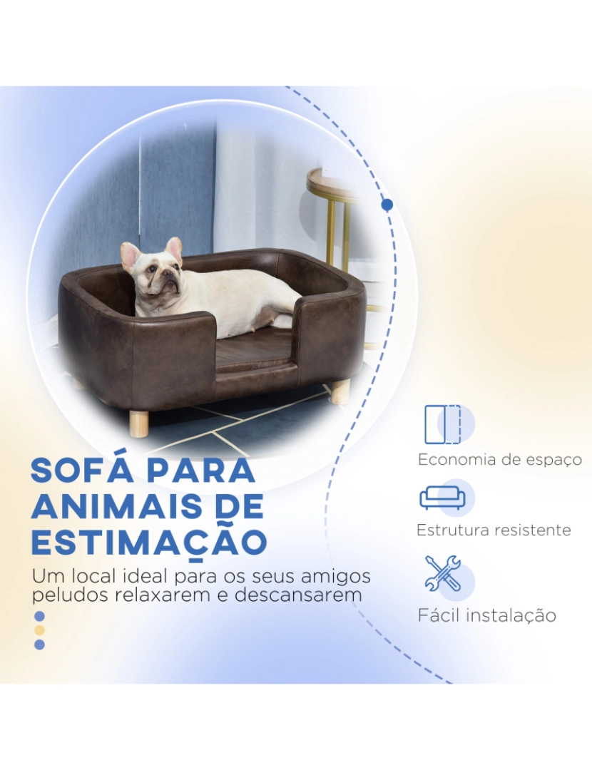 imagem de Sofá para animal de estimação 74cmx48,5cmx31cm cor marrom D04-1586