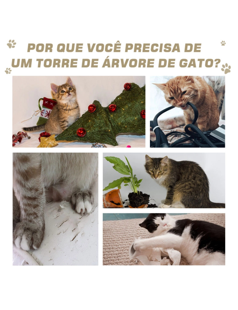 imagem de Casa de gato 37,5x37,5x70cm cor castanho claro e bege D30-3267