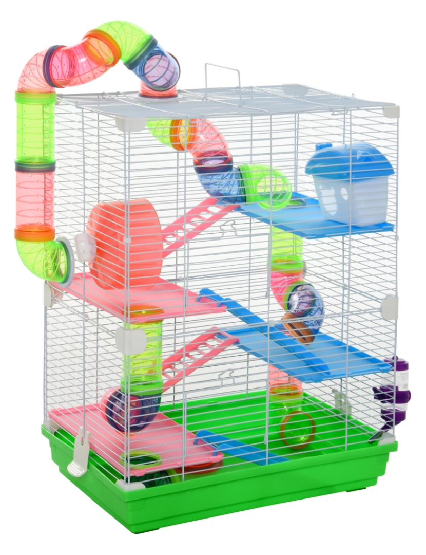 imagem de Gaiola de Hamster 46x30x58cm cor verde D51-2141