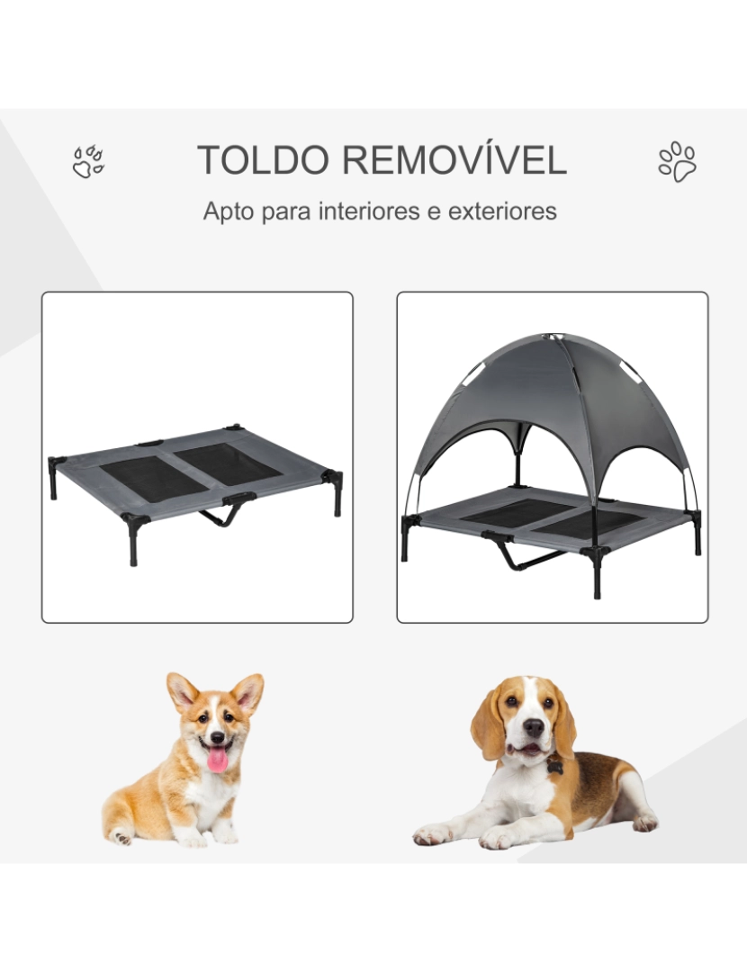 imagem de Cama elevada para animais de estimação 92x76x90cm cor preto e cinza D04-0594