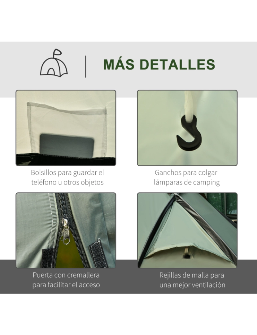 imagem de Tenda de Acampamento 480x220x190cm cor verde A20-1637