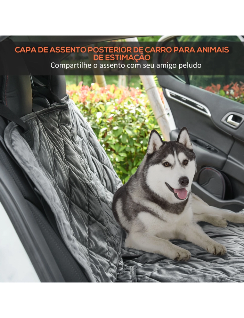 imagem de Capa de Assento de Carro para Cães 160x145cm cor cinzento D00-1377