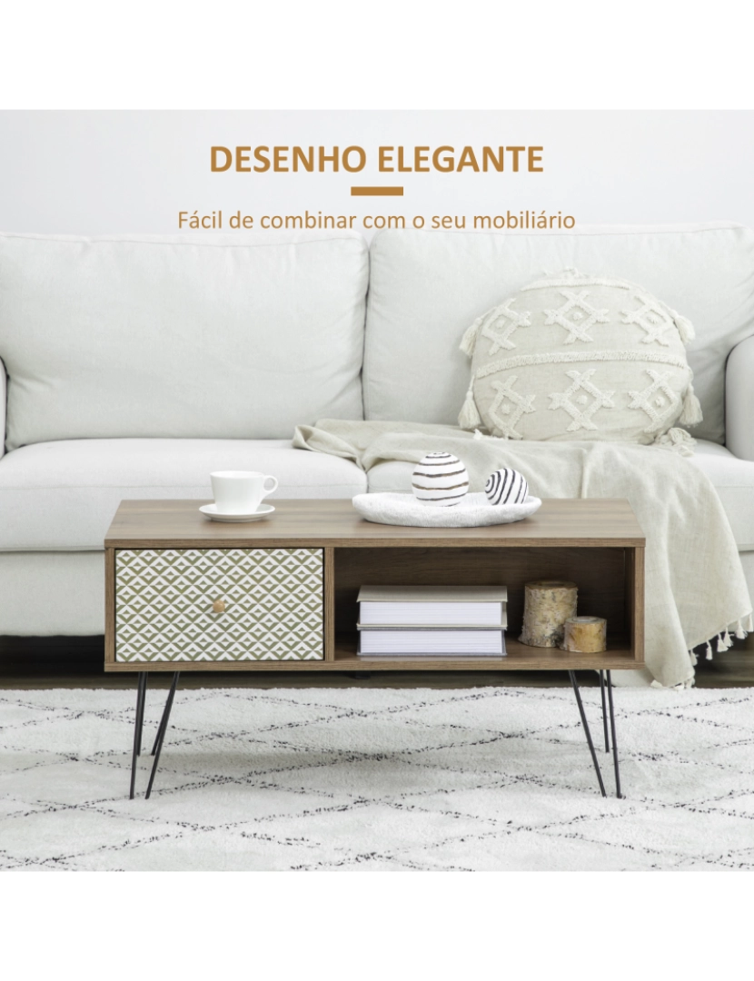 imagem de Mesa de Centro 90x45x46cm cor marrom 839-3774