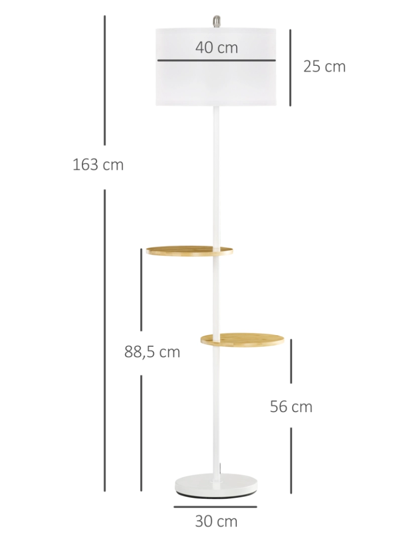 imagem de Candeeiro de Pé 40x40x163cm cor branco B31-3283