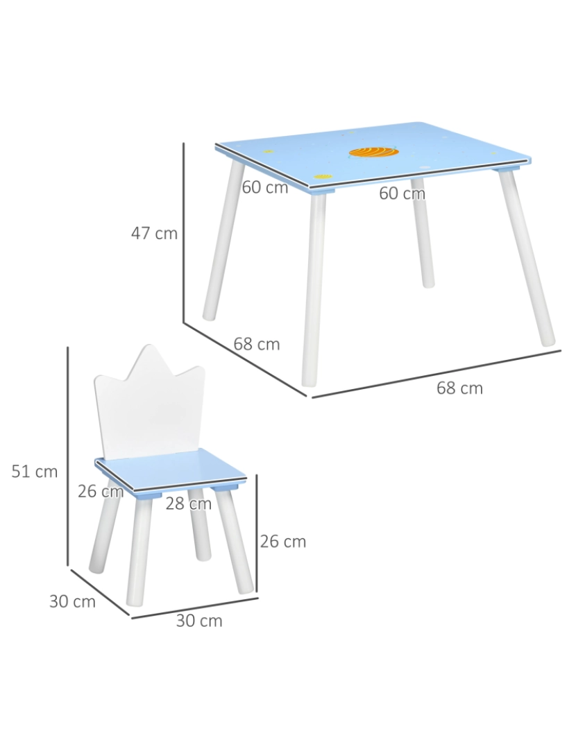 imagem de Móveis Infantil 68x68x47cm cor azul 312-092V00BU3