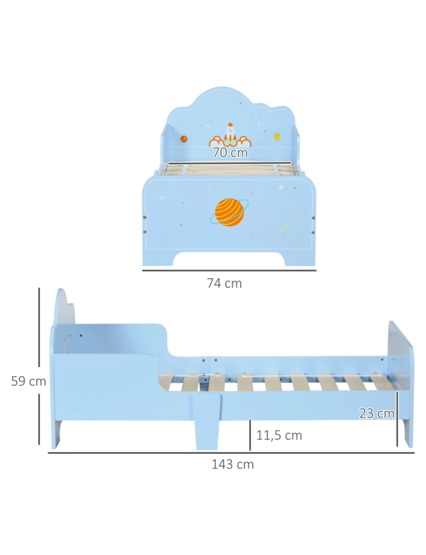 imagem de Cama Infantil 143x74x59cm cor azul 313-003V00BU3