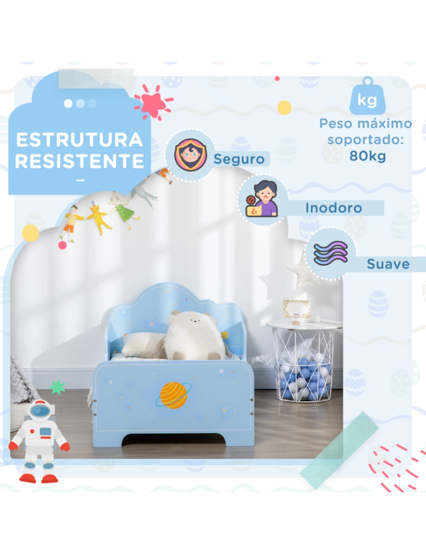 imagem de Cama Infantil 143x74x59cm cor azul 313-003V00BU6