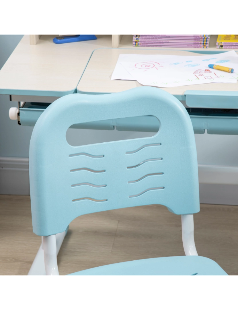 imagem de Conjunto de Secretária e Cadeira Infantil 80x52x88x109cm cor azul 312-087V00BU8