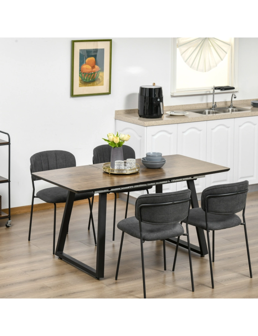 imagem de Mesa de Jantar 120x80x76cm cor marrom e preto 835-5252