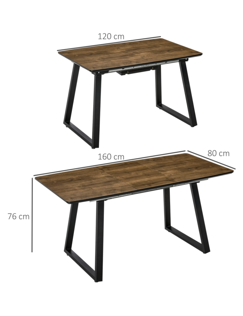 imagem de Mesa de Jantar 120x80x76cm cor marrom e preto 835-5253