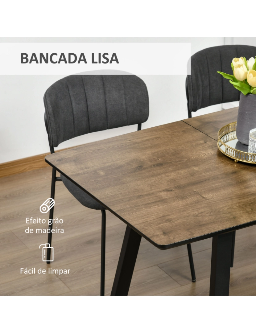 imagem de Mesa de Jantar 120x80x76cm cor marrom e preto 835-5254