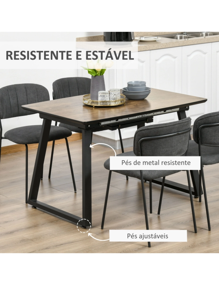 imagem de Mesa de Jantar 120x80x76cm cor marrom e preto 835-5255