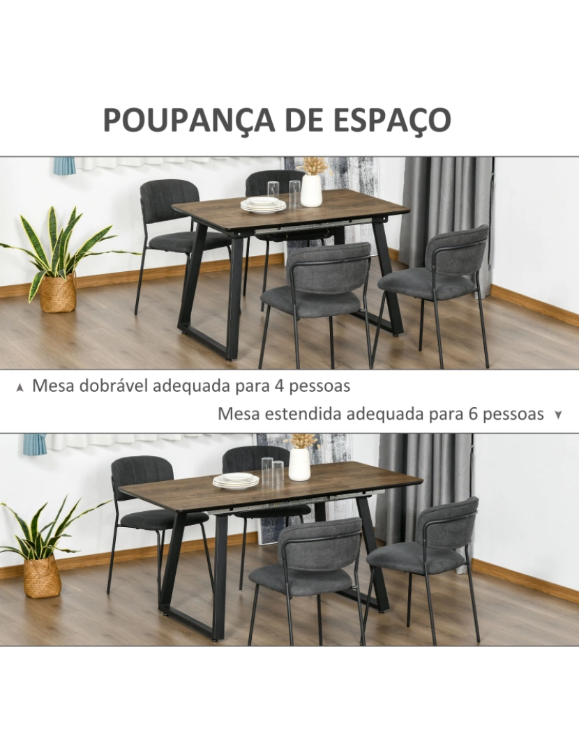 imagem de Mesa de Jantar 120x80x76cm cor marrom e preto 835-5256